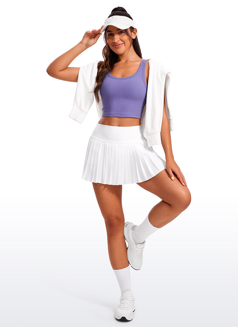 Ribbed Longline Sports Bra U Neck