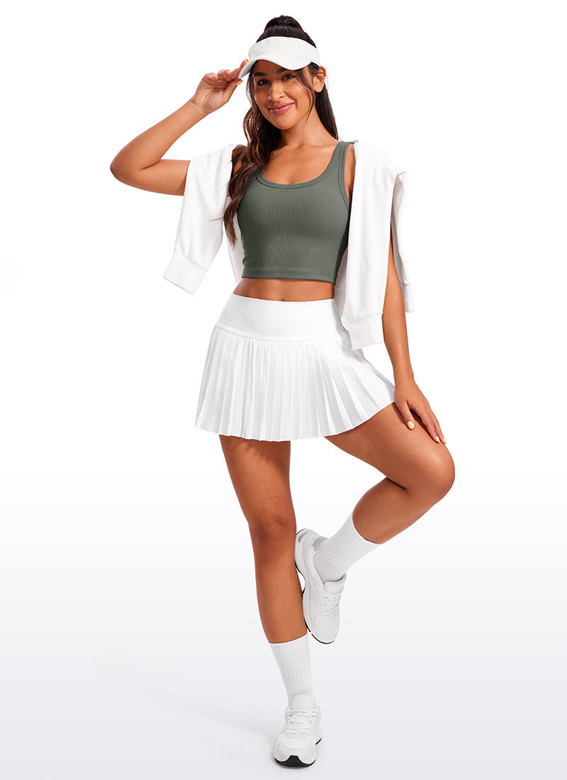 Ribbed Longline Sports Bra U Neck