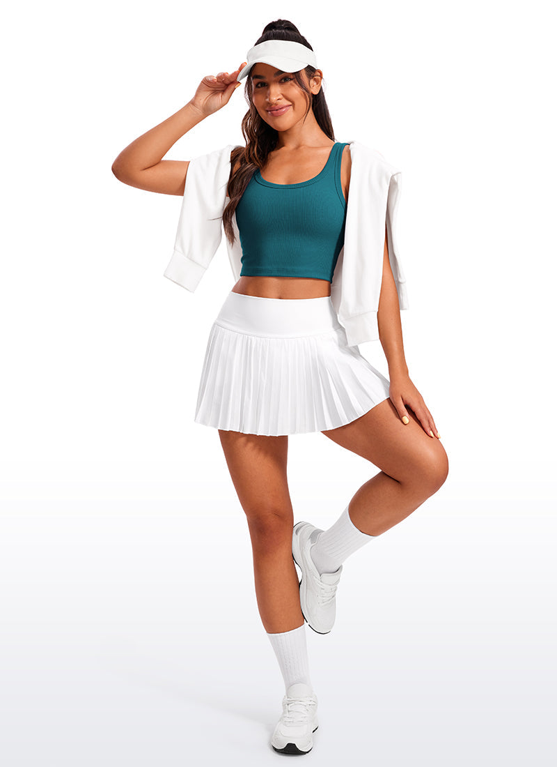 Ribbed Longline Sports Bra U Neck