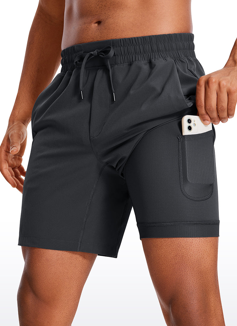 Feathery-Fit Athletic Shorts 7''- Lined