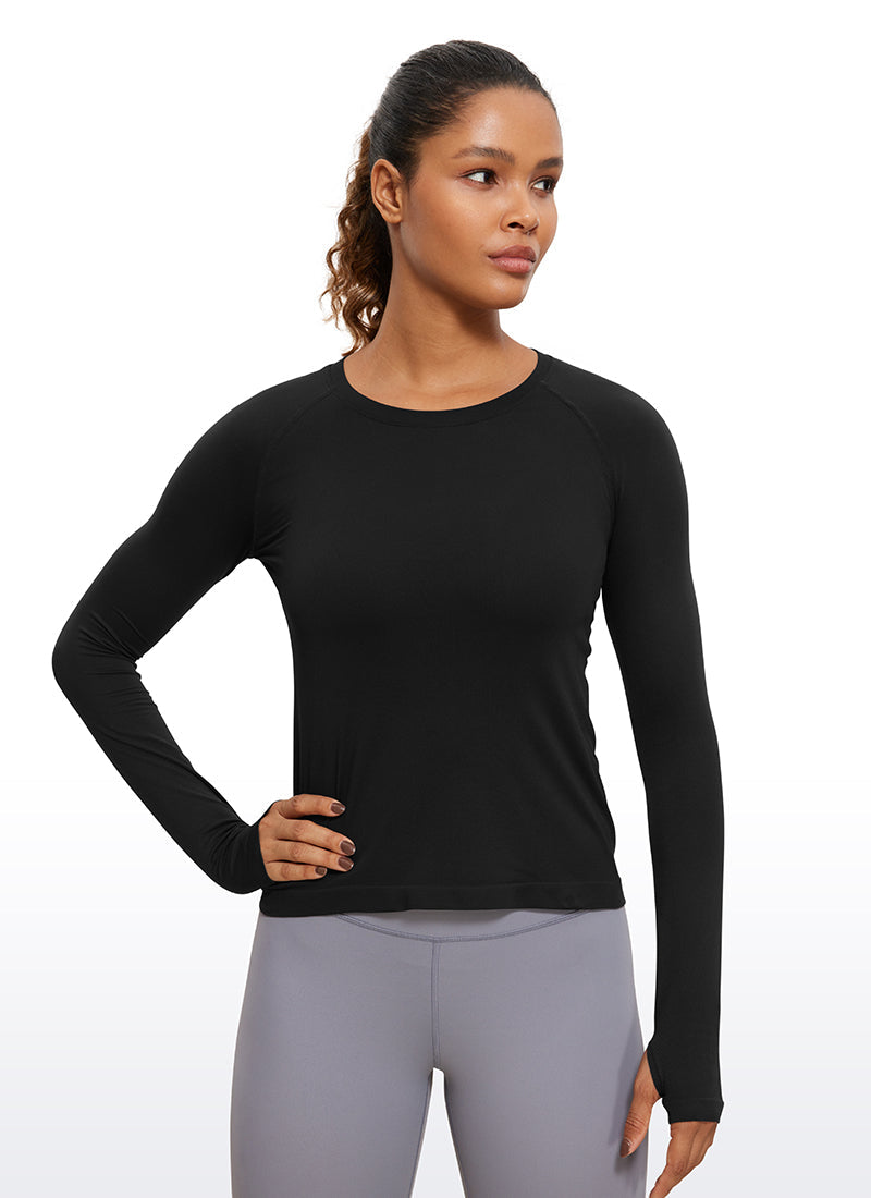 Seamless Long Sleeves with Thumbholes Shirts
