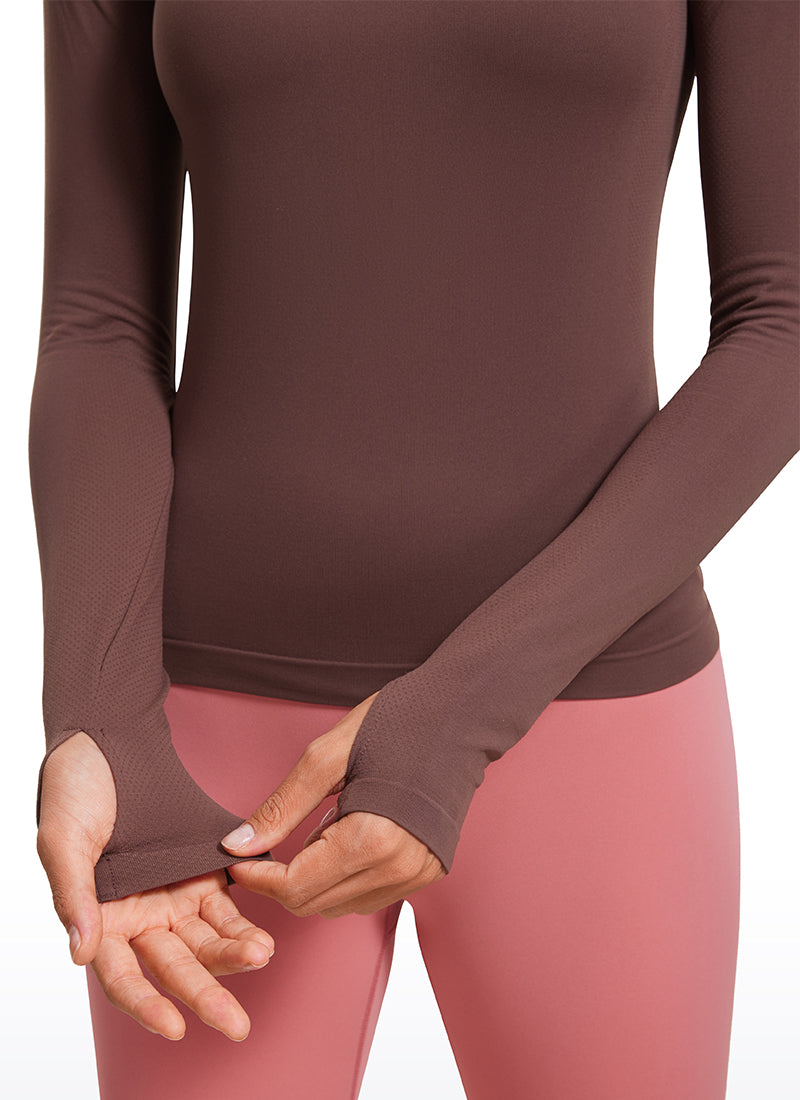Seamless Long Sleeves with Thumbholes Shirts