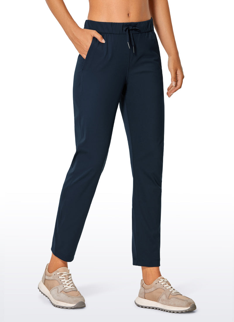 Stretch Drawstring 7/8 Pants with Pockets 27''