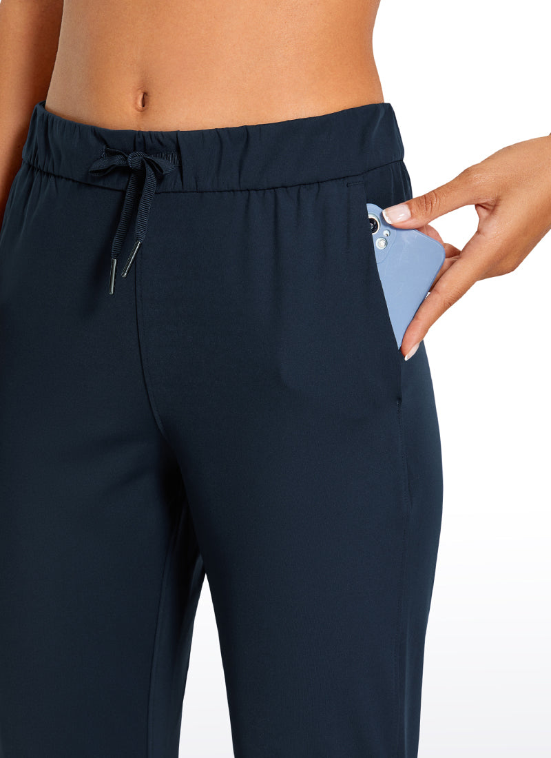 Stretch Drawstring 7/8 Pants with Pockets 27''