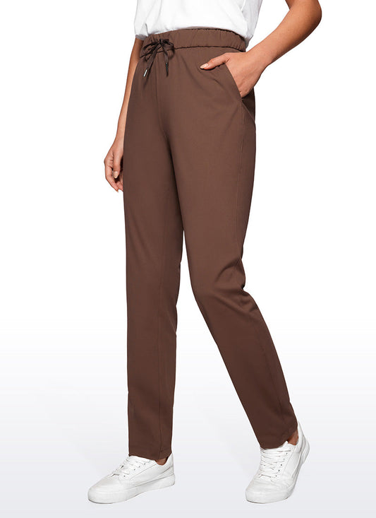 Stretch Drawstring Long Pants with Pockets 31''