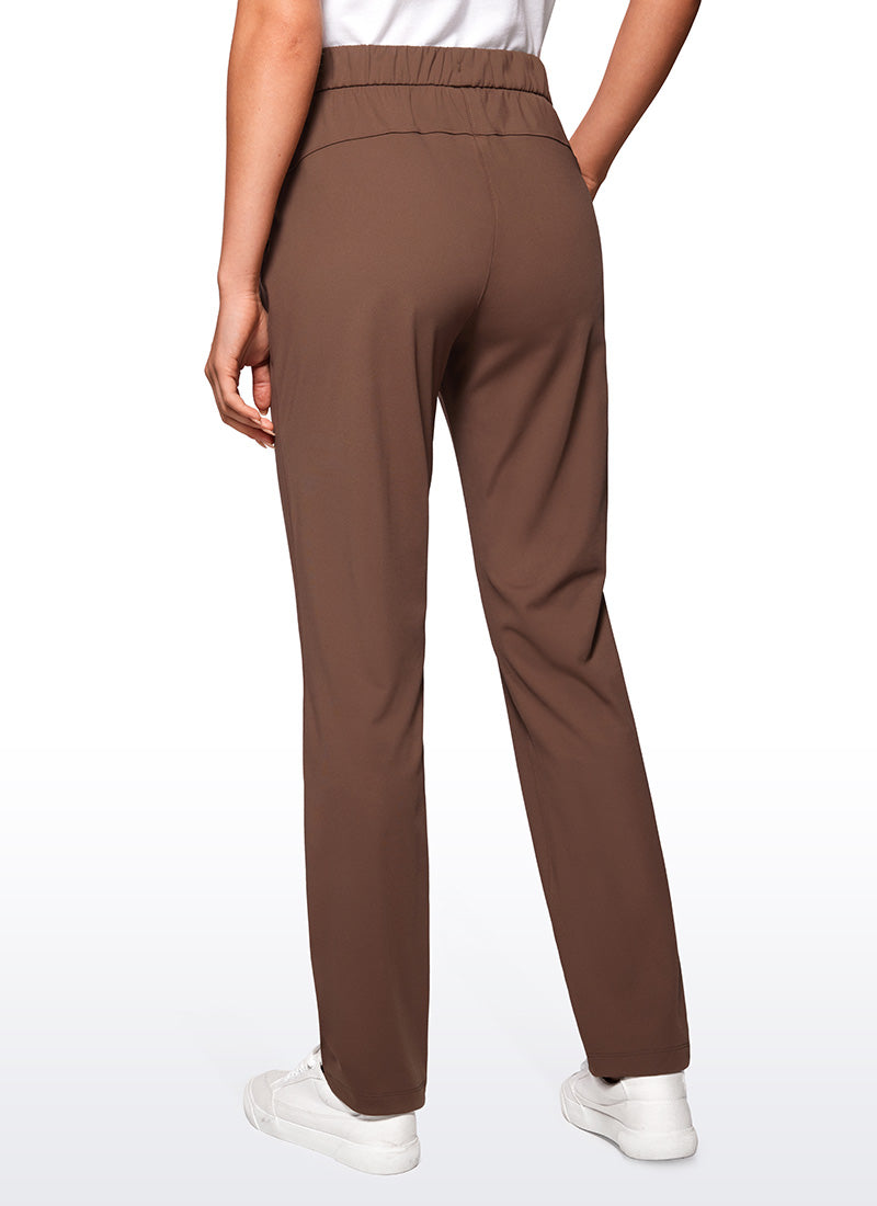 Stretch Drawstring Long Pants with Pockets 31''