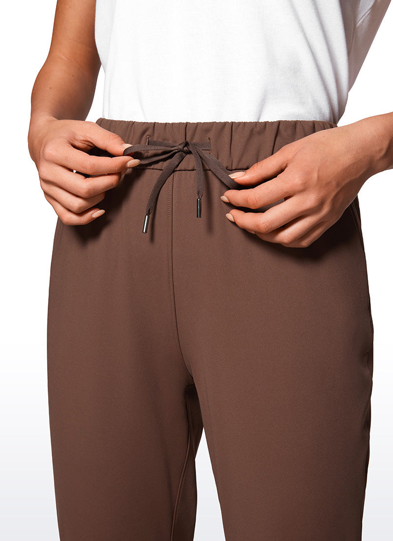 Stretch Drawstring Long Pants with Pockets 31''