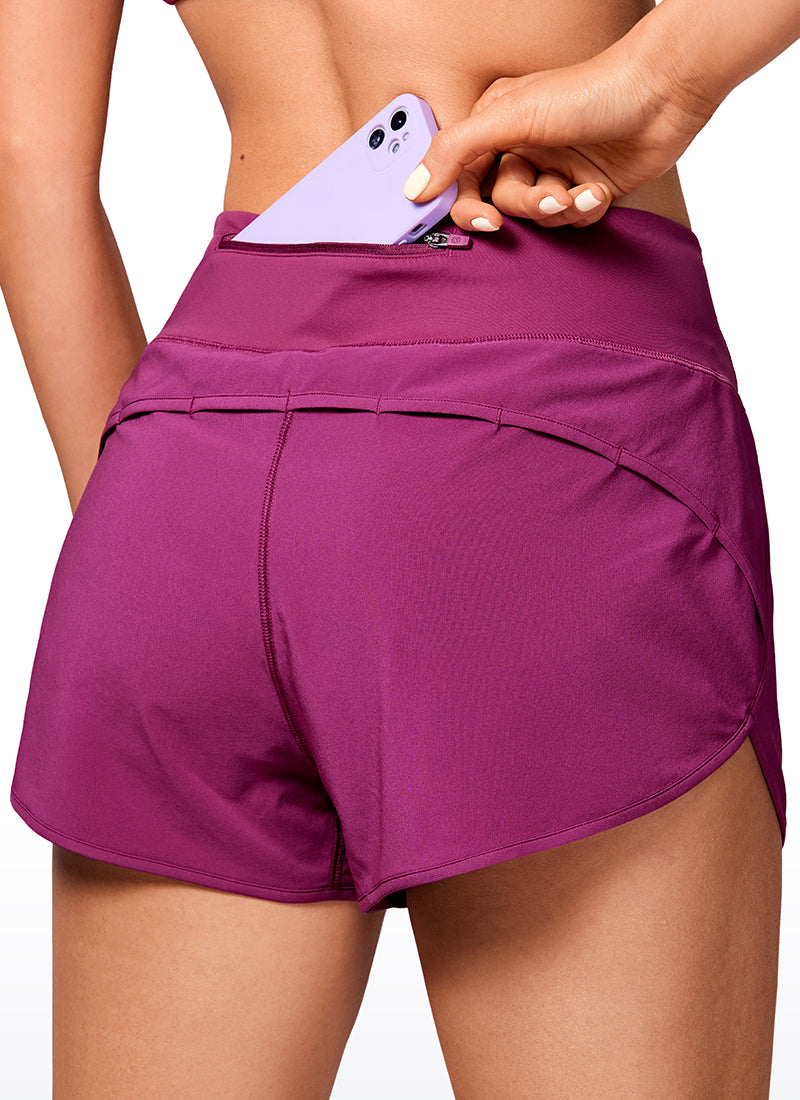 Feathery-Fit Soft High Rise Lined Shorts with Flat Waist 2.5''