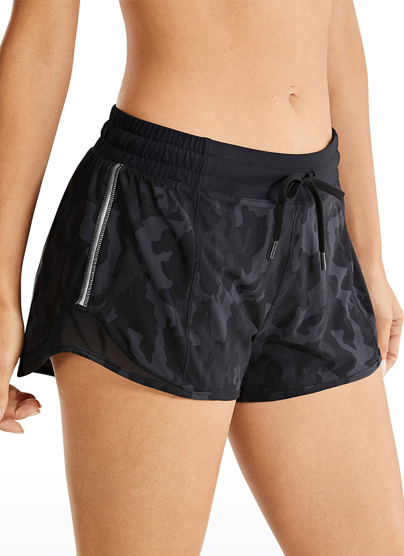 Feathery-Fit Mid-Rise Lined Shorts with Drawstring 2.5''