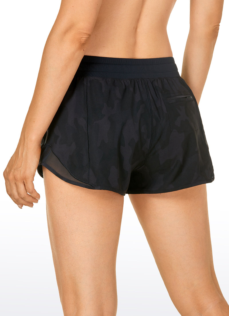 Feathery-Fit Mid-Rise Lined Shorts with Drawstring 2.5''