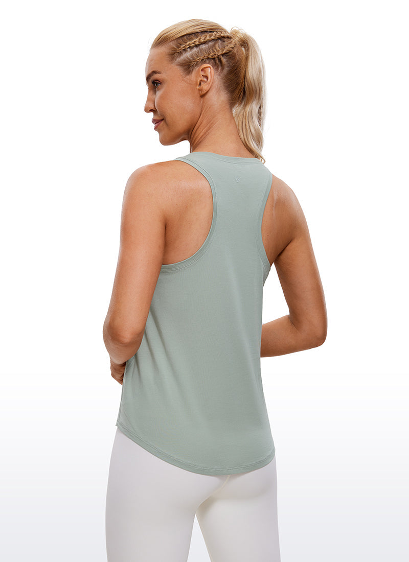 Pima Cotton Hip-Length Tank Racerback
