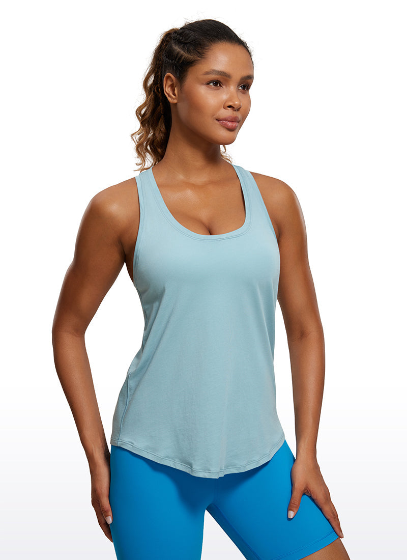 Pima Cotton Hip-Length Tank Racerback