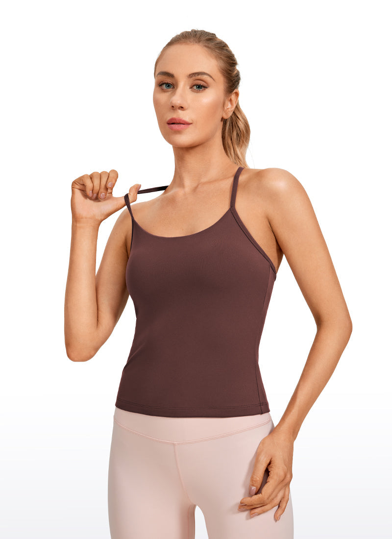 Butterluxe Waist Length Built-in Bra Tank Y Back