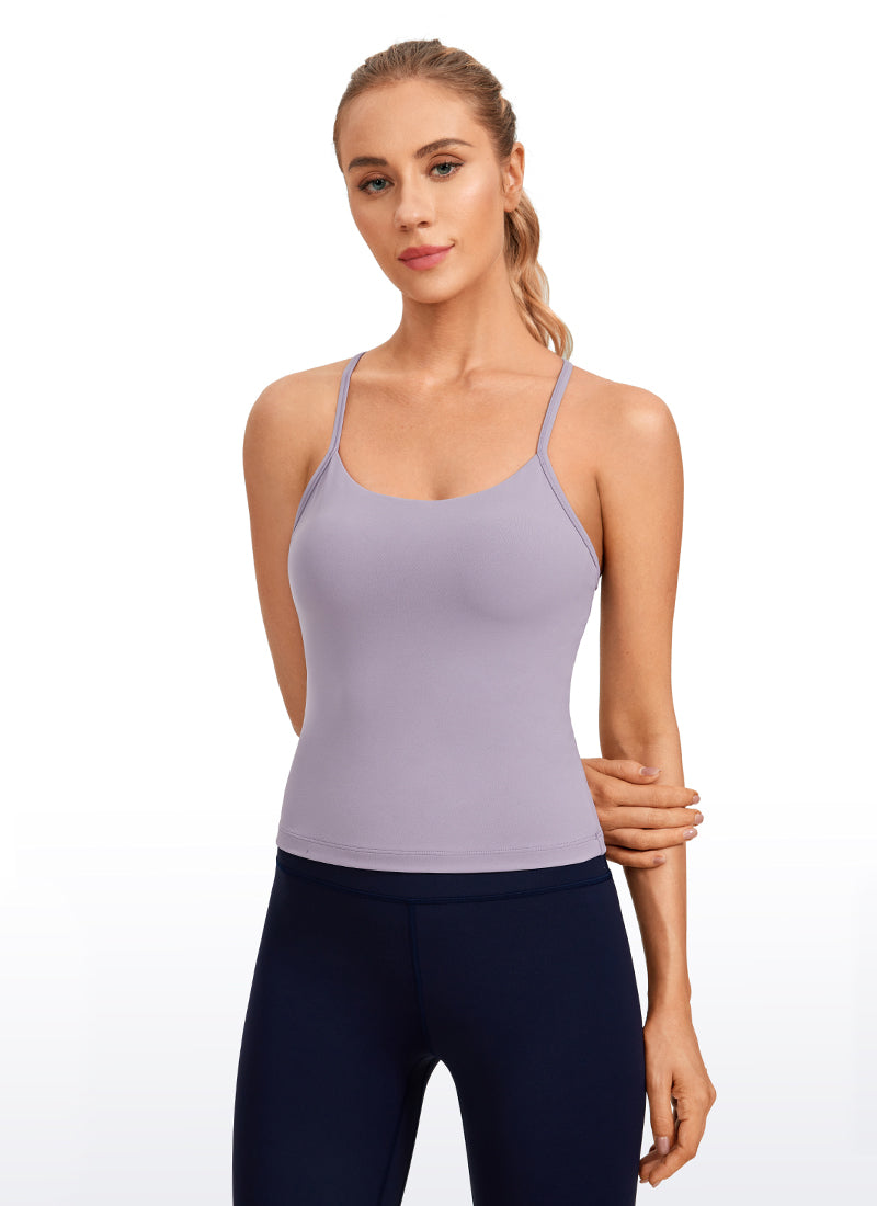 Butterluxe Waist Length Built-in Bra Tank Y Back
