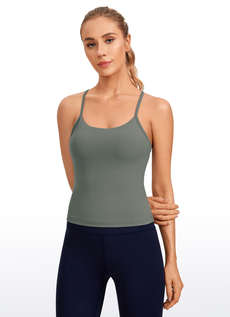 Butterluxe Waist Length Built-in Bra Tank Y Back