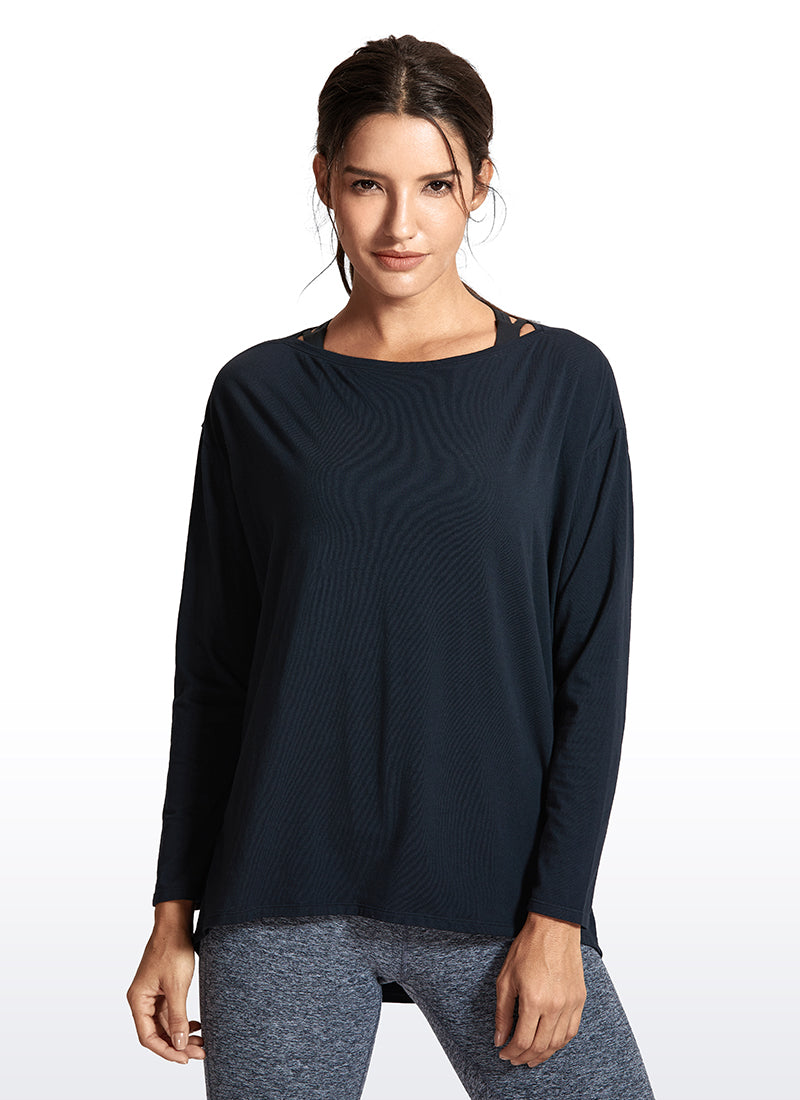 Pima Cotton Long Sleeves Boat Neck