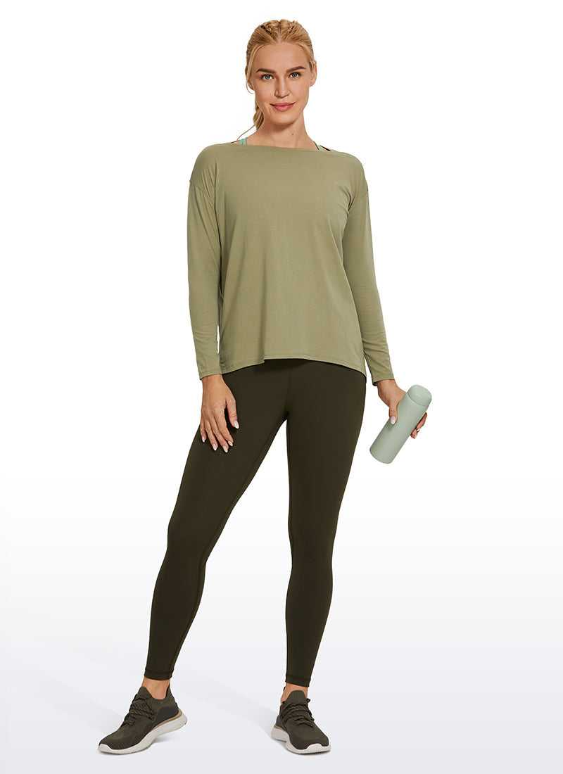 Pima Cotton Long Sleeves Boat Neck