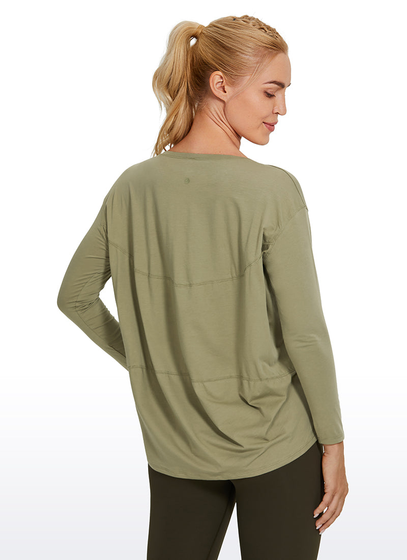 Pima Cotton Long Sleeves Boat Neck