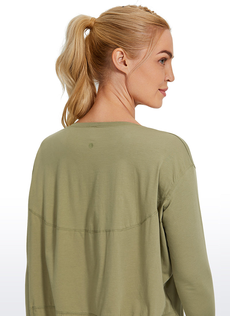 Pima Cotton Long Sleeves Boat Neck