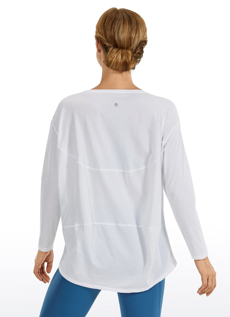 Pima Cotton Long Sleeves Boat Neck
