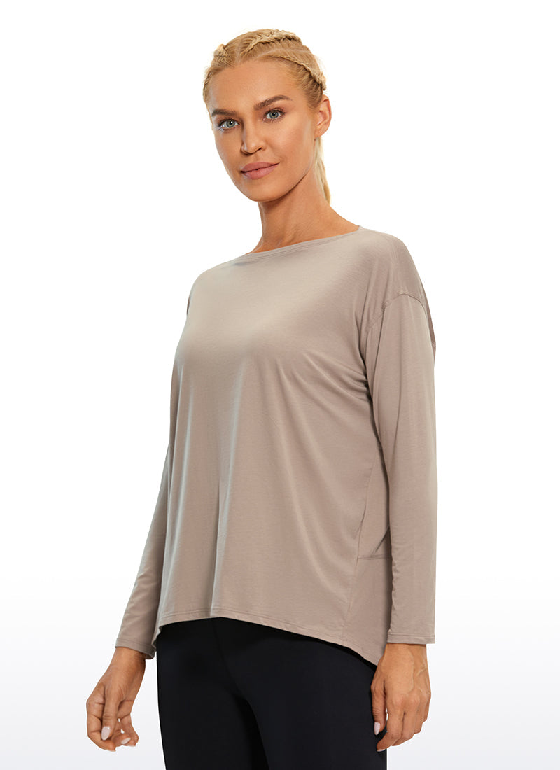Pima Cotton Long Sleeves Boat Neck