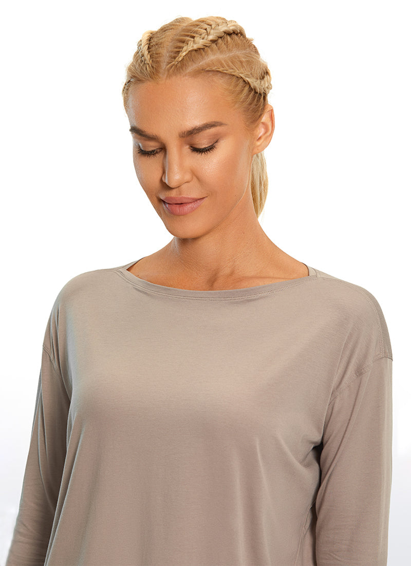 Pima Cotton Long Sleeves Boat Neck