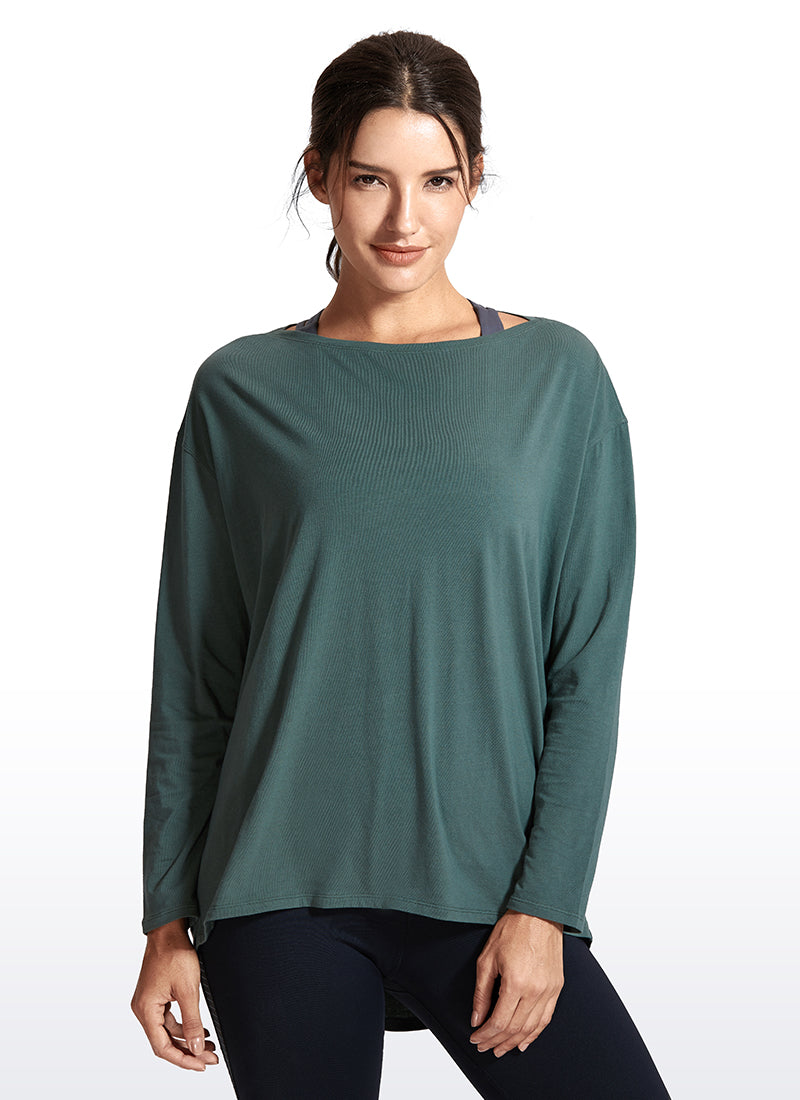 Pima Cotton Long Sleeves Boat Neck