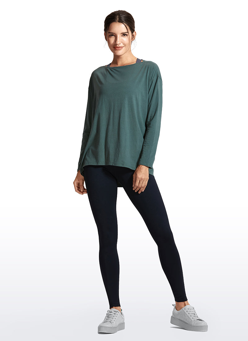 Pima Cotton Long Sleeves Boat Neck