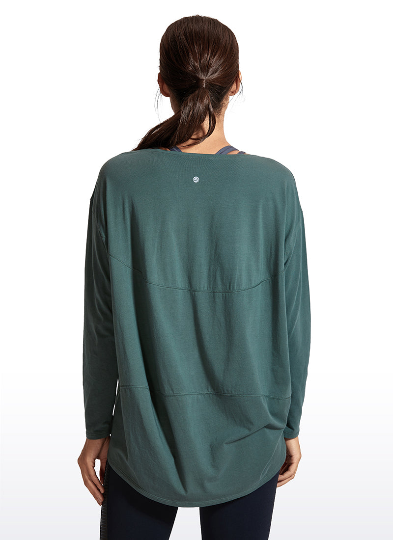Pima Cotton Long Sleeves Boat Neck