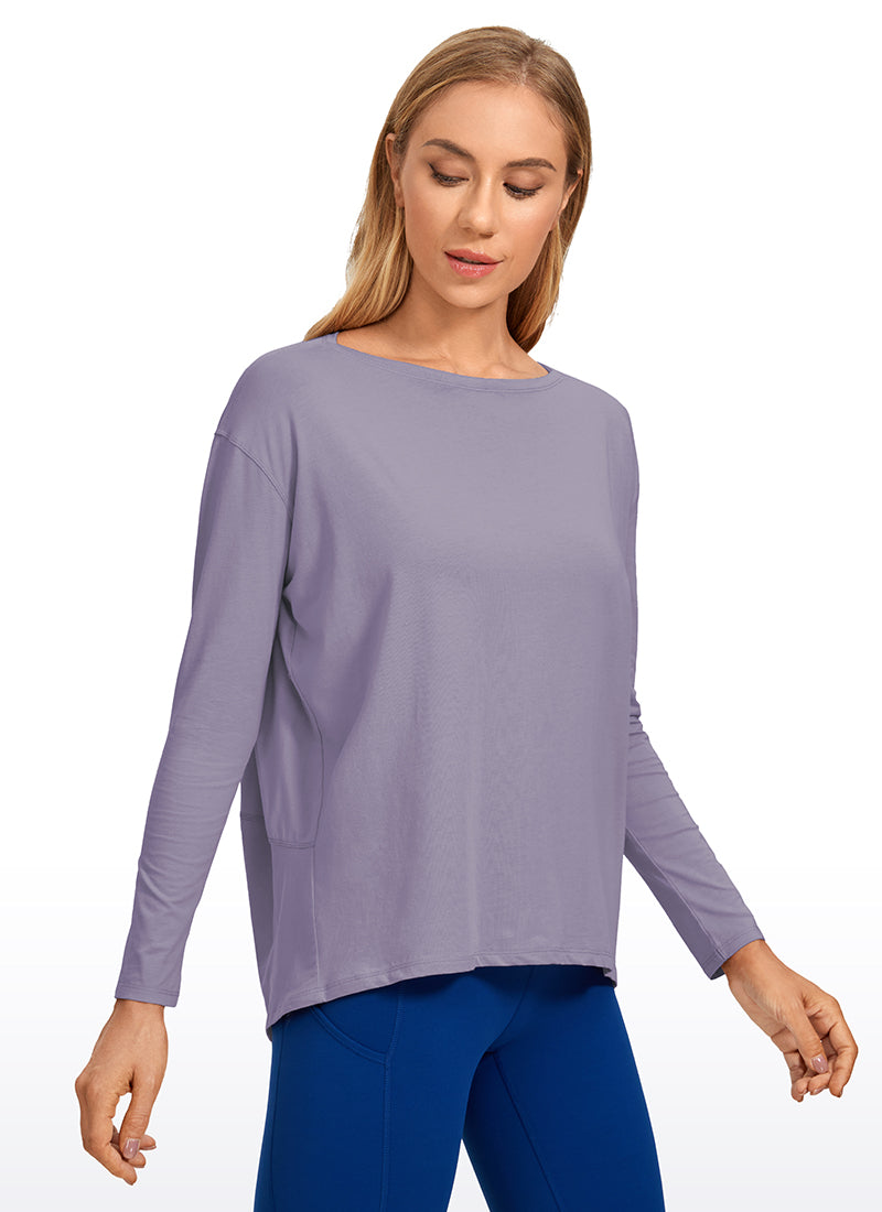 Pima Cotton Long Sleeves Boat Neck