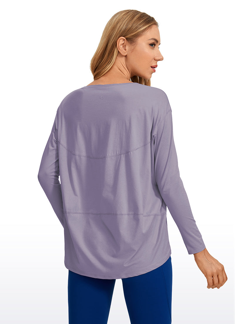 Pima Cotton Long Sleeves Boat Neck