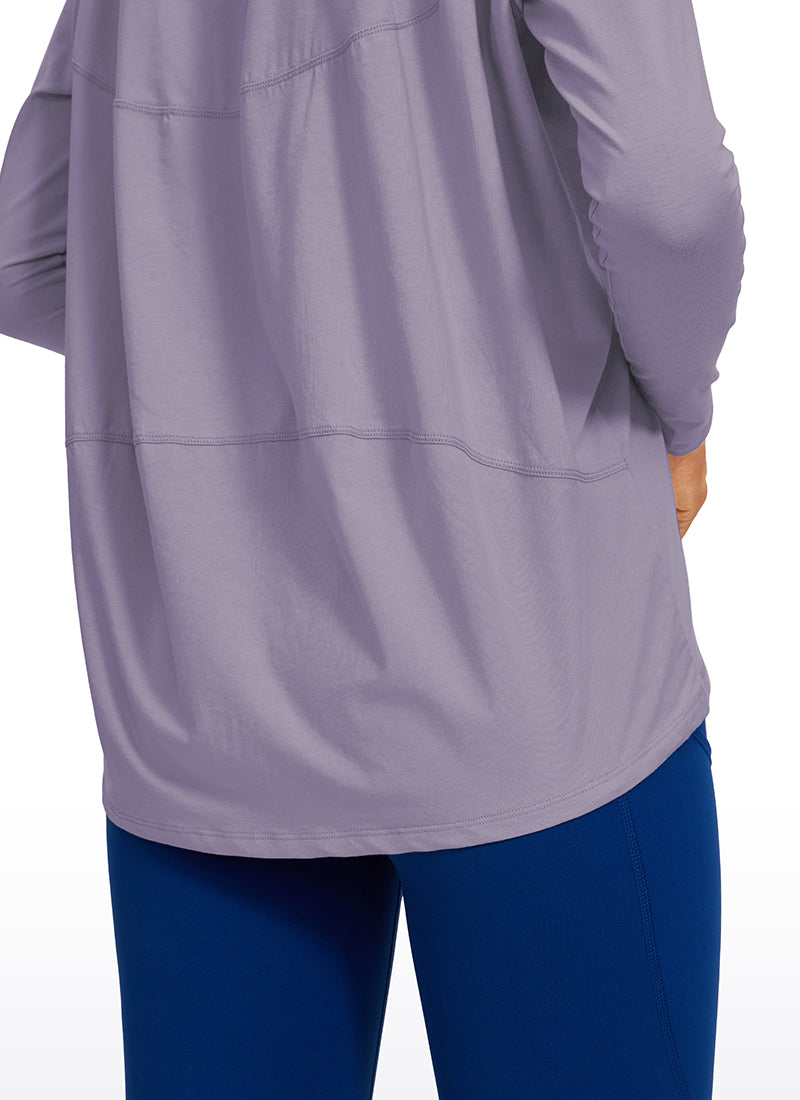 Pima Cotton Long Sleeves Boat Neck