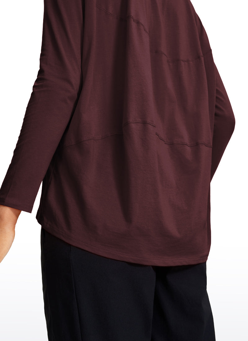 Pima Cotton Long Sleeves Boat Neck