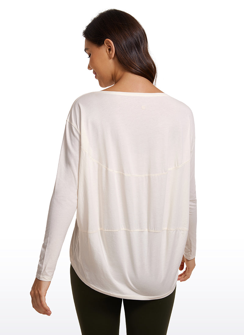 Pima Cotton Long Sleeves Boat Neck