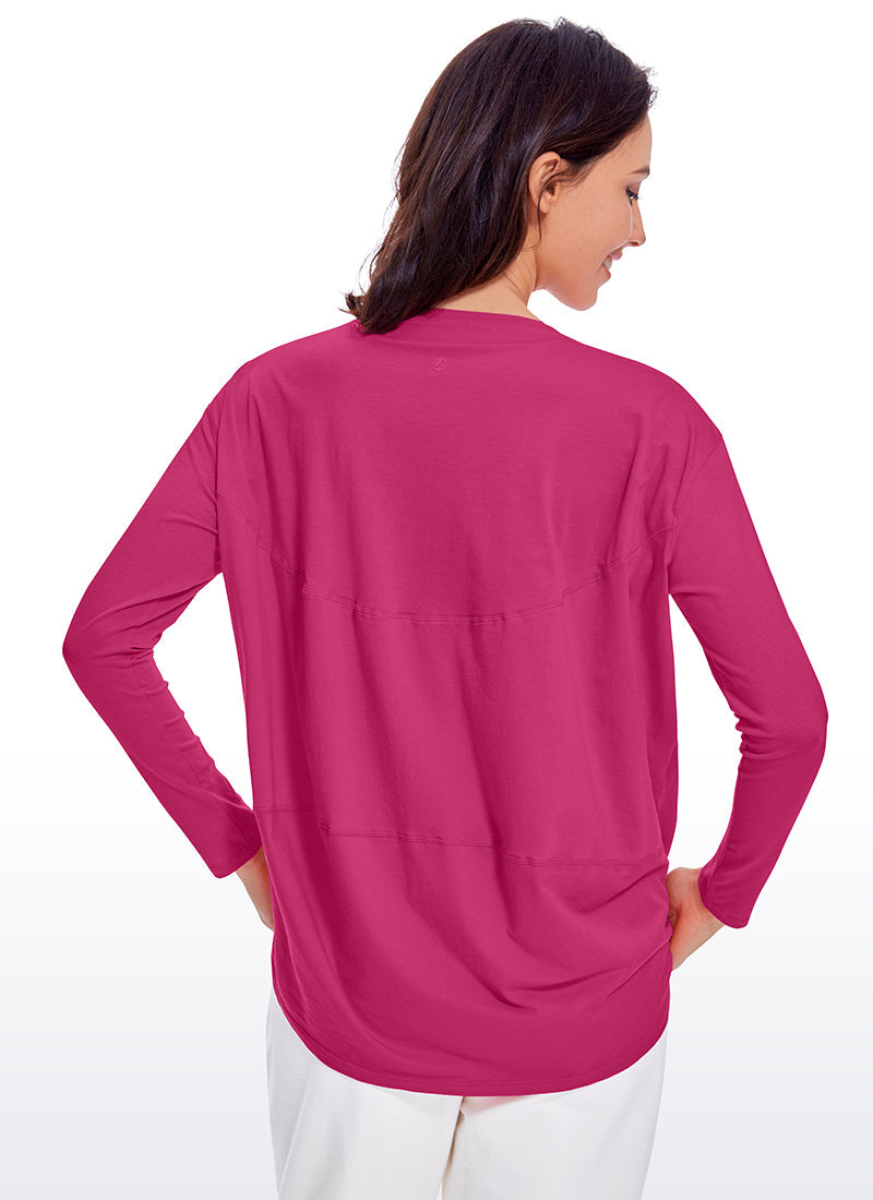 Pima Cotton Long Sleeves Boat Neck