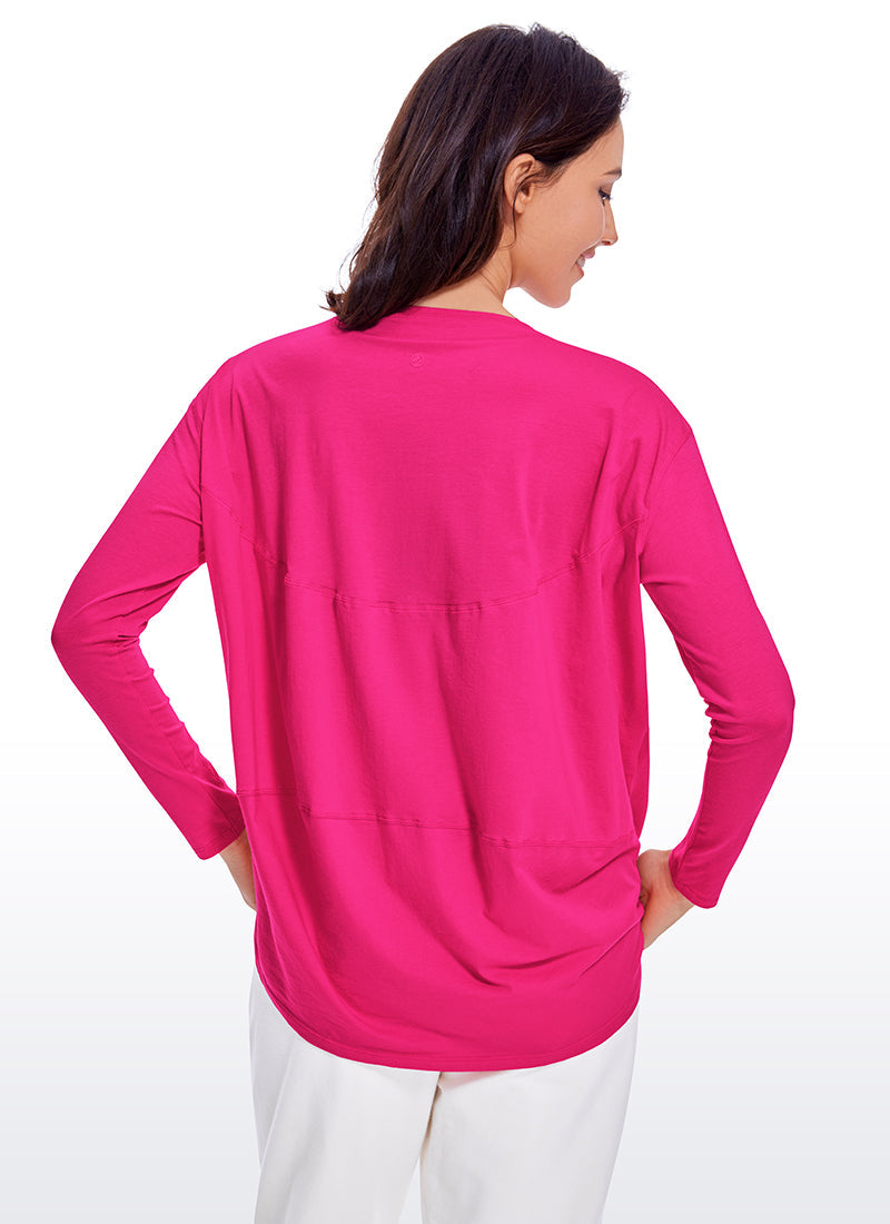 Pima Cotton Long Sleeves Boat Neck