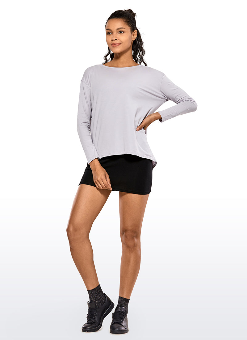 Pima Cotton Long Sleeves Boat Neck