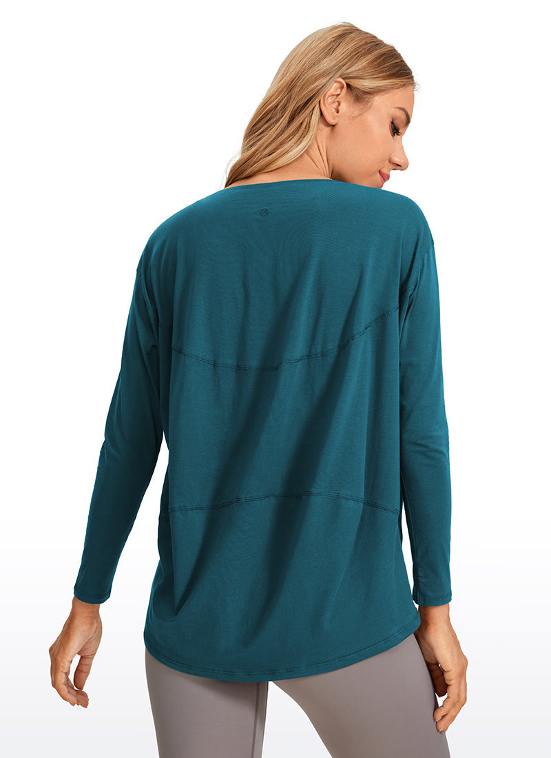 Pima Cotton Long Sleeves Boat Neck