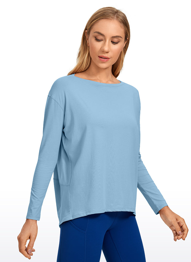 Pima Cotton Long Sleeves Boat Neck