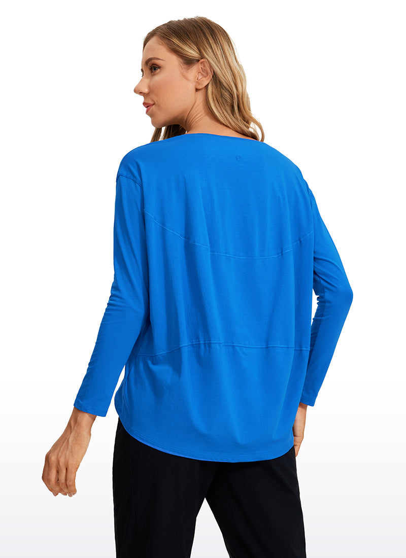 Pima Cotton Long Sleeves Boat Neck