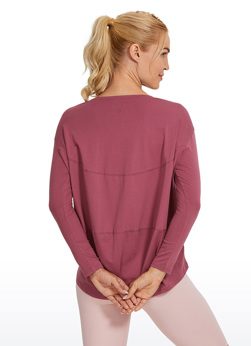 Pima Cotton Long Sleeves Boat Neck