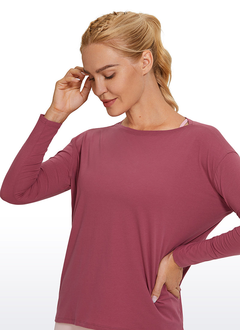 Pima Cotton Long Sleeves Boat Neck