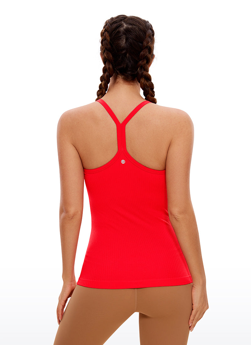 Speedy Seamless Built-in Bra Tank Y-back - Pure Color