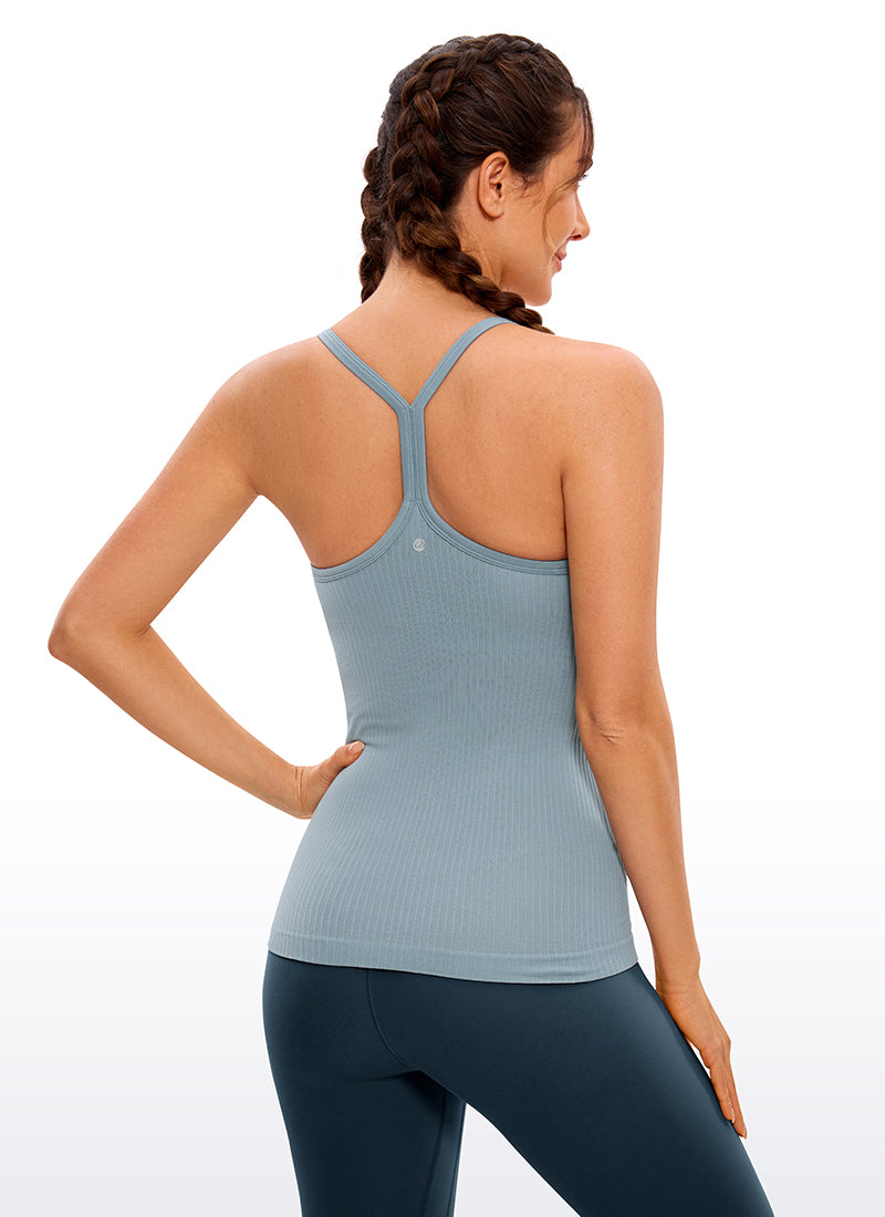 Speedy Seamless Built-in Bra Tank Y-back - Pure Color