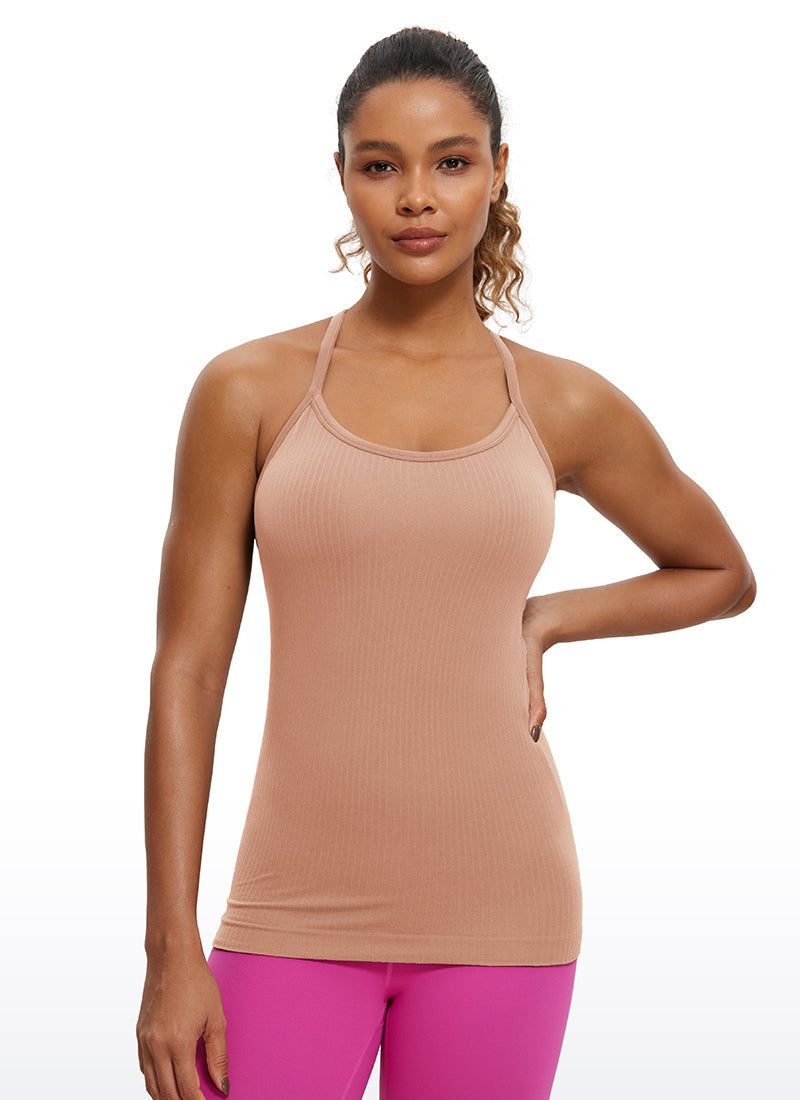 Speedy Seamless Built-in Bra Tank Y-back - Pure Color