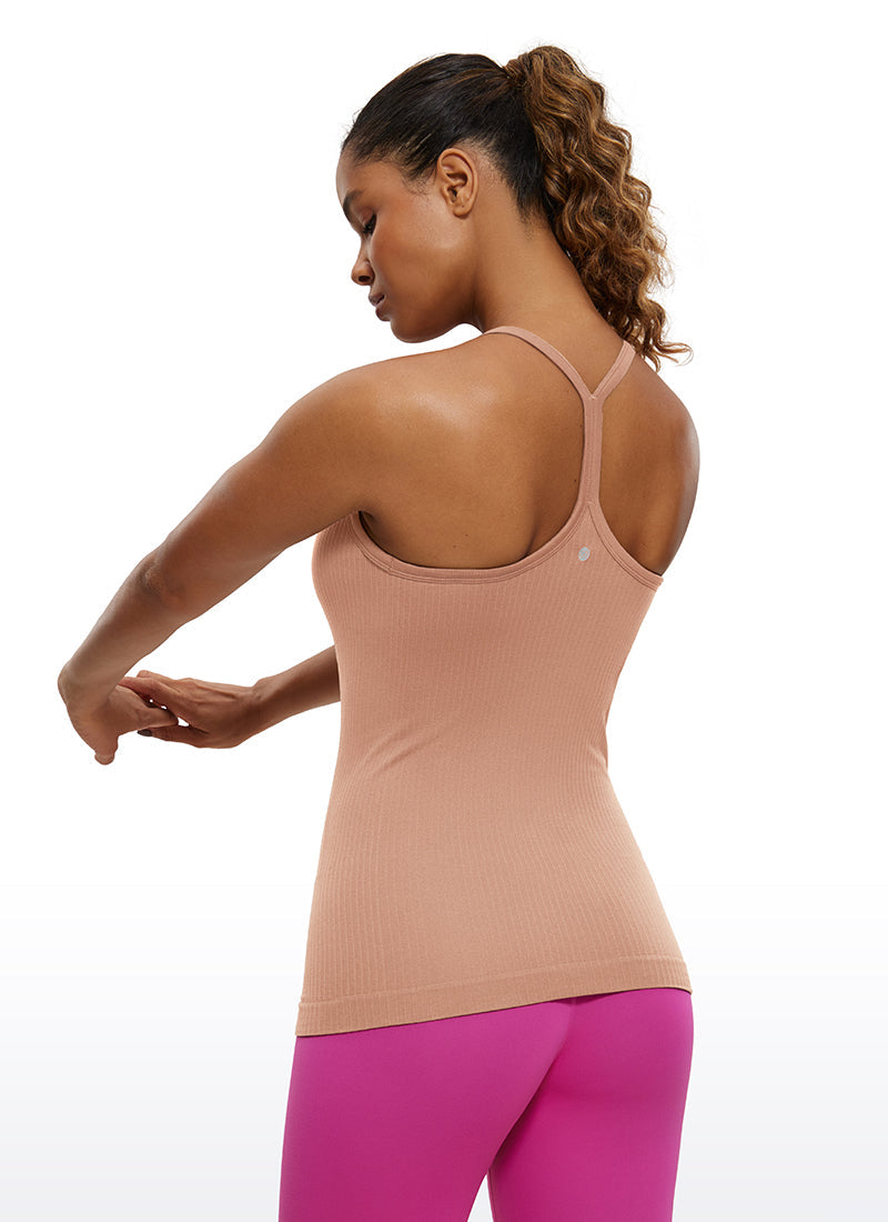 Speedy Seamless Built-in Bra Tank Y-back - Pure Color