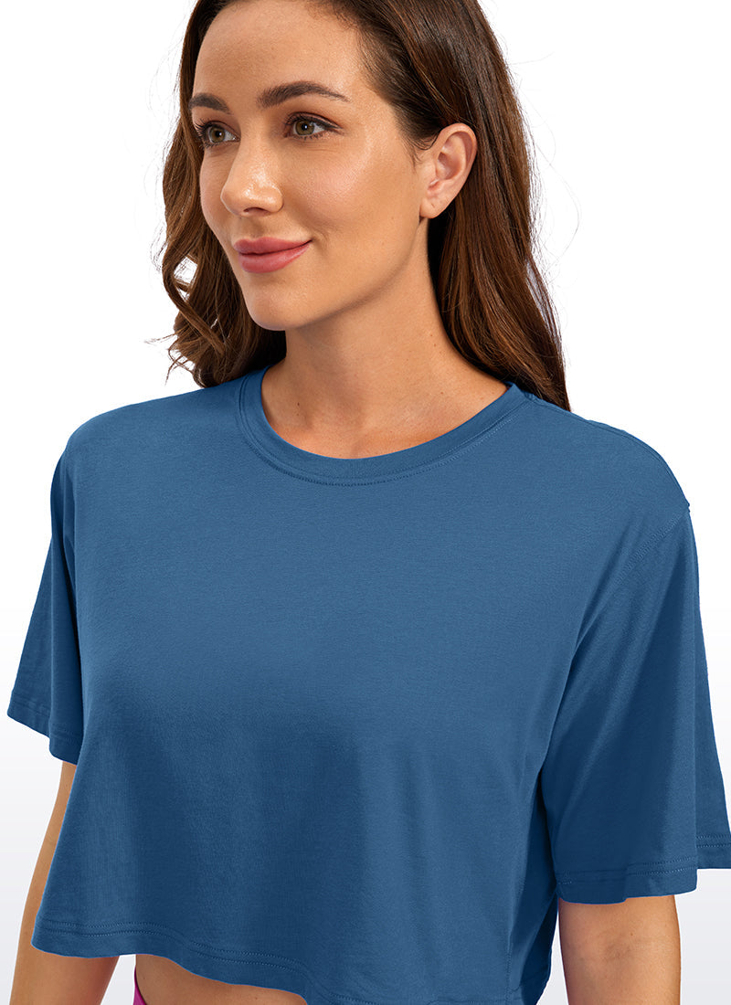 Pima Cotton Short Sleeves Cropped