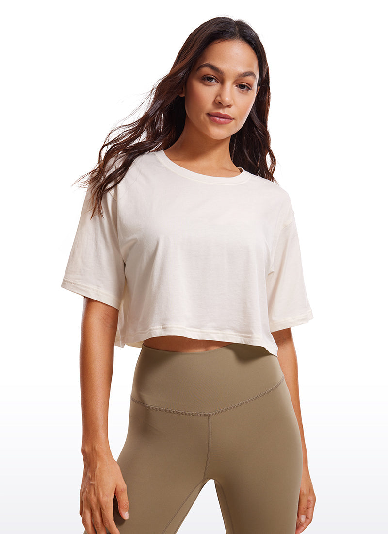 Pima Cotton Short Sleeves Cropped