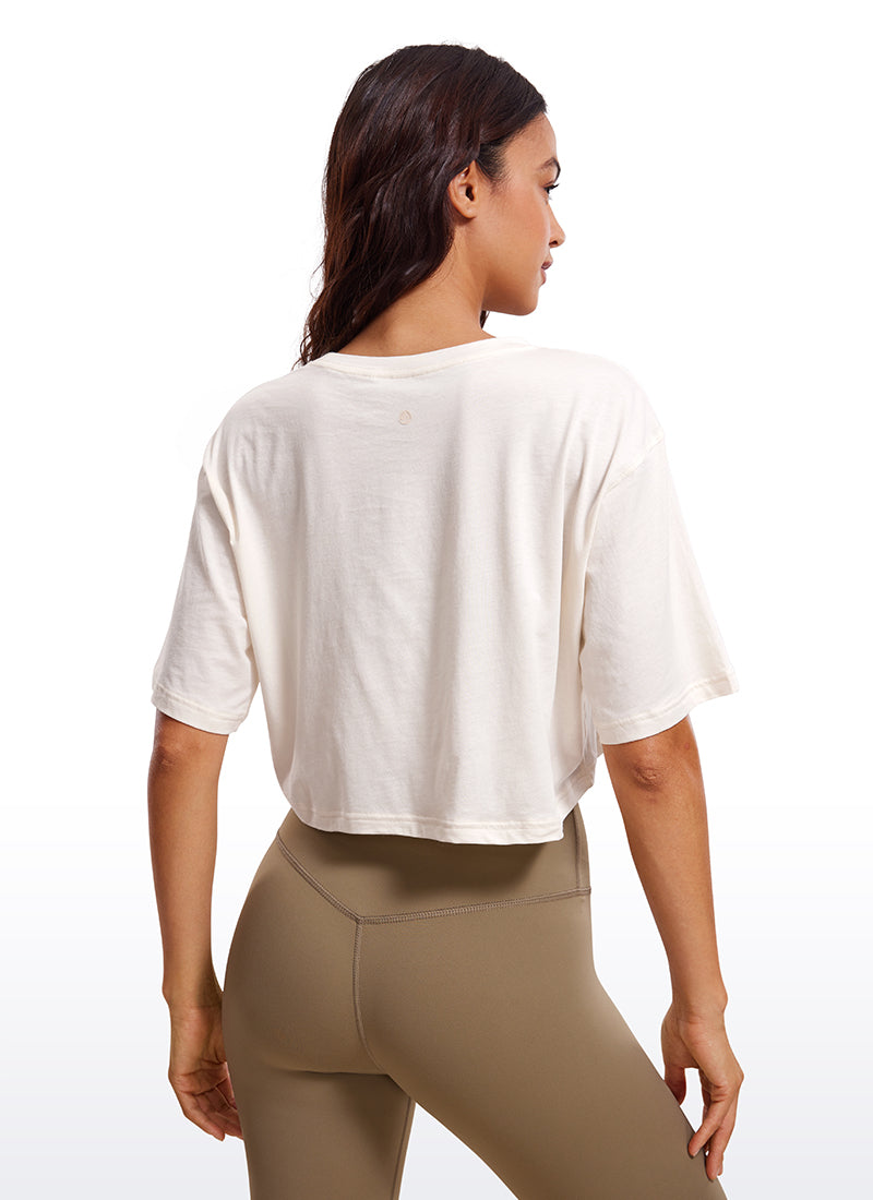 Pima Cotton Short Sleeves Cropped
