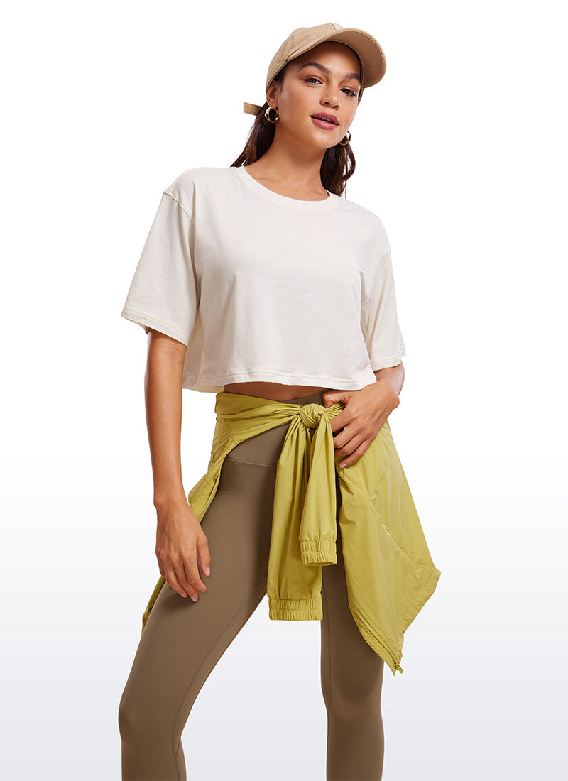 Pima Cotton Short Sleeves Cropped